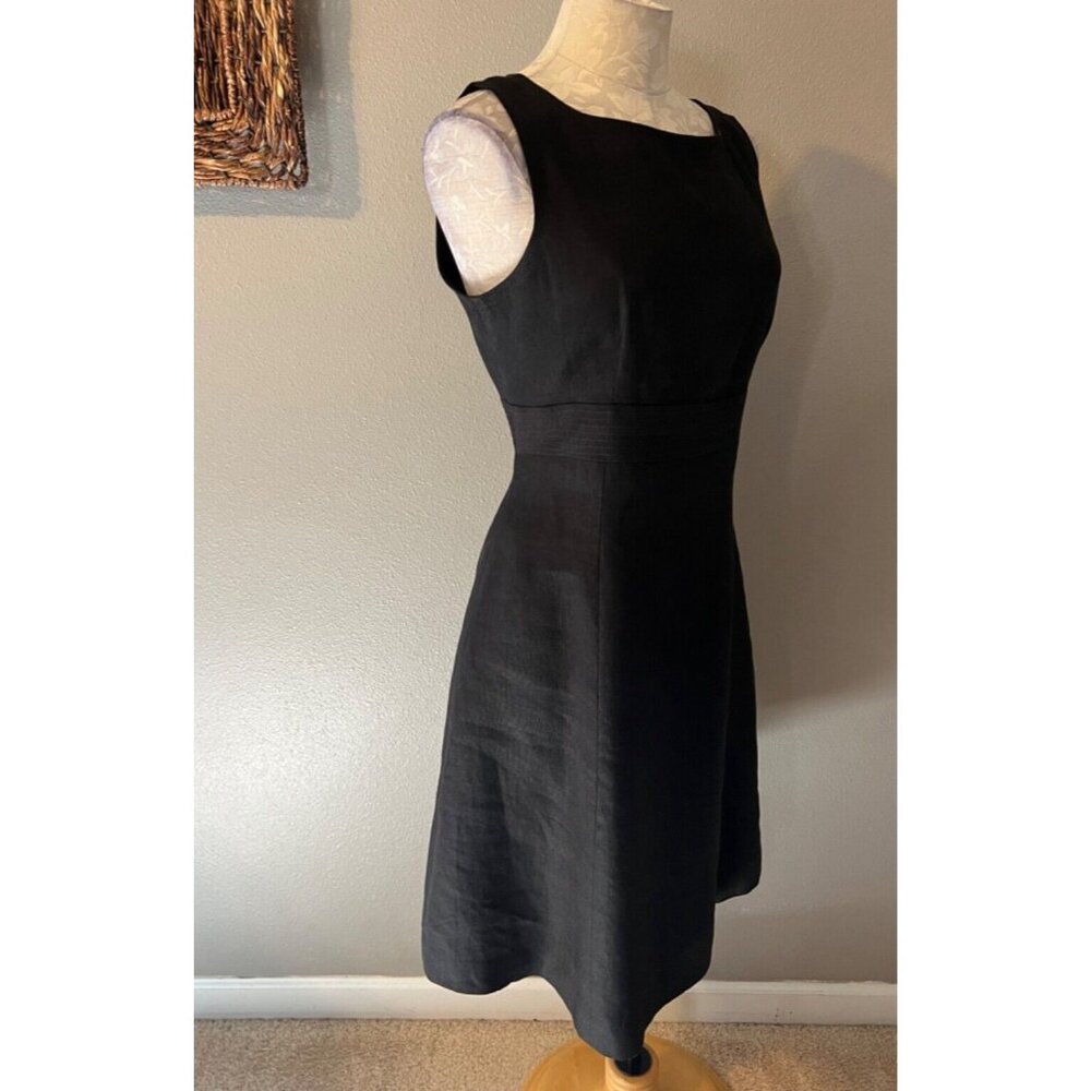 Talbots Dress Black 10 P 10P Irish Linen A Line Classic Career Church Party - Picture 6 of 10